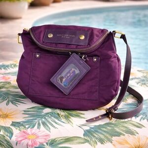 Marc by Marc Jacobs Crossbody Bag Purple Nylon Gold Hardware Excellent